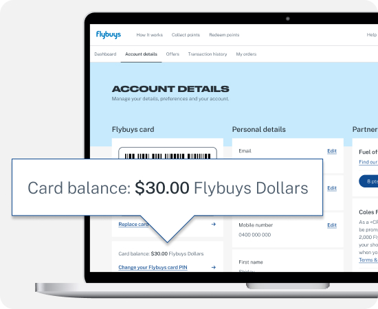 Flybuys website