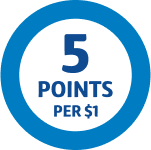 5 points per $1 roundel